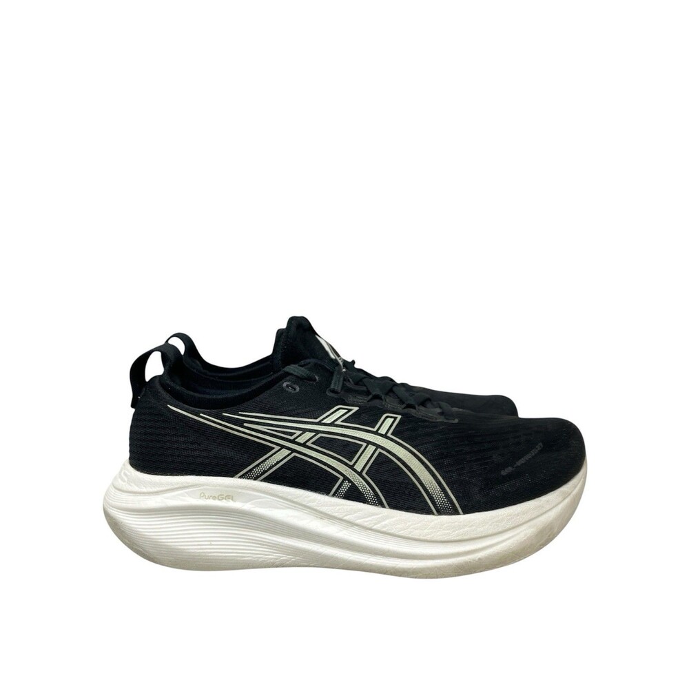 ASICS Sneakers Mens 8 Black Gel Nimbus 24 Running Sneakers Lightweight 1011B958